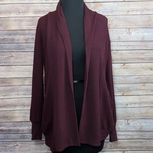 Gibson Open Front Cozy Ribbed Cardigan